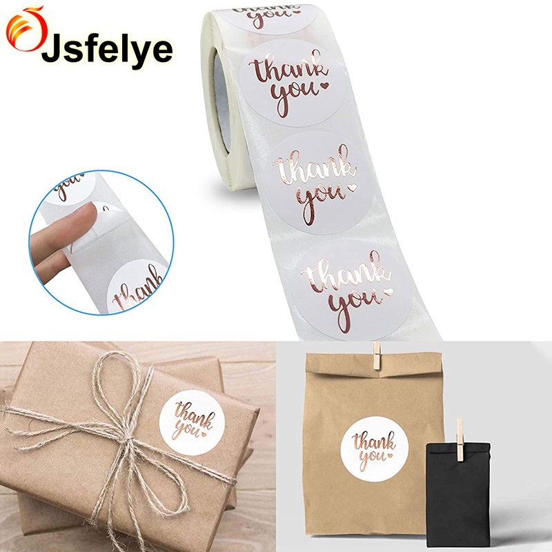 1.5 inch Rose Gold Foil Edge Thank You Favor Stickers Labels Stickers ...