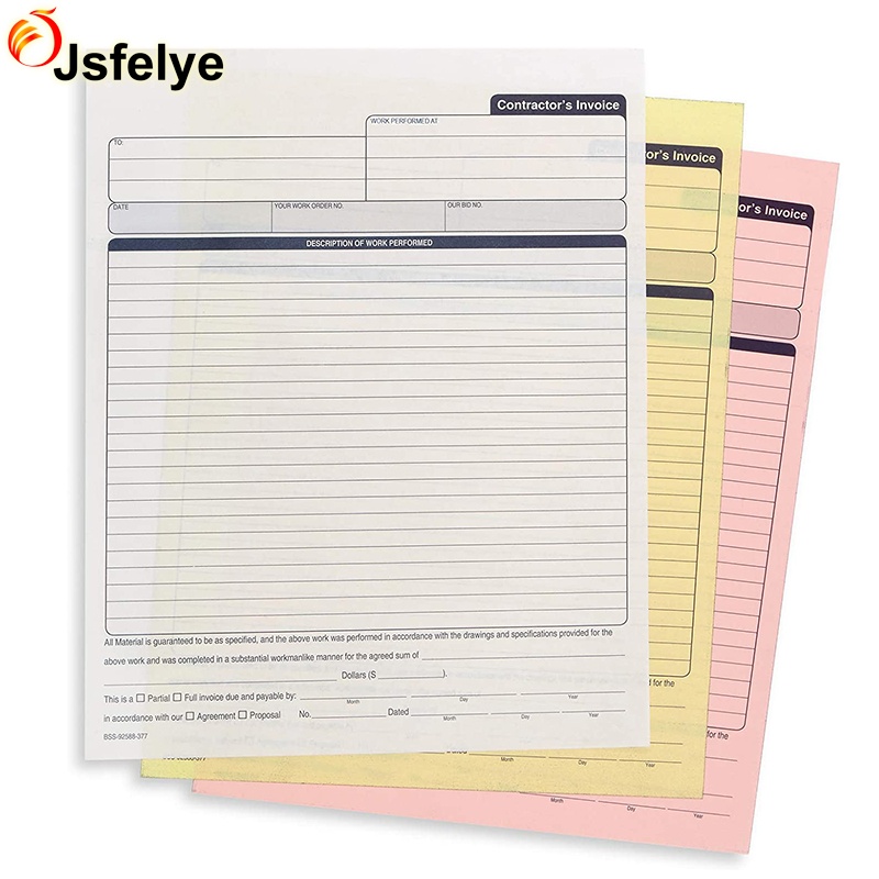 Custom printing 3 part delivery note carbonless ncr sales duplicate
