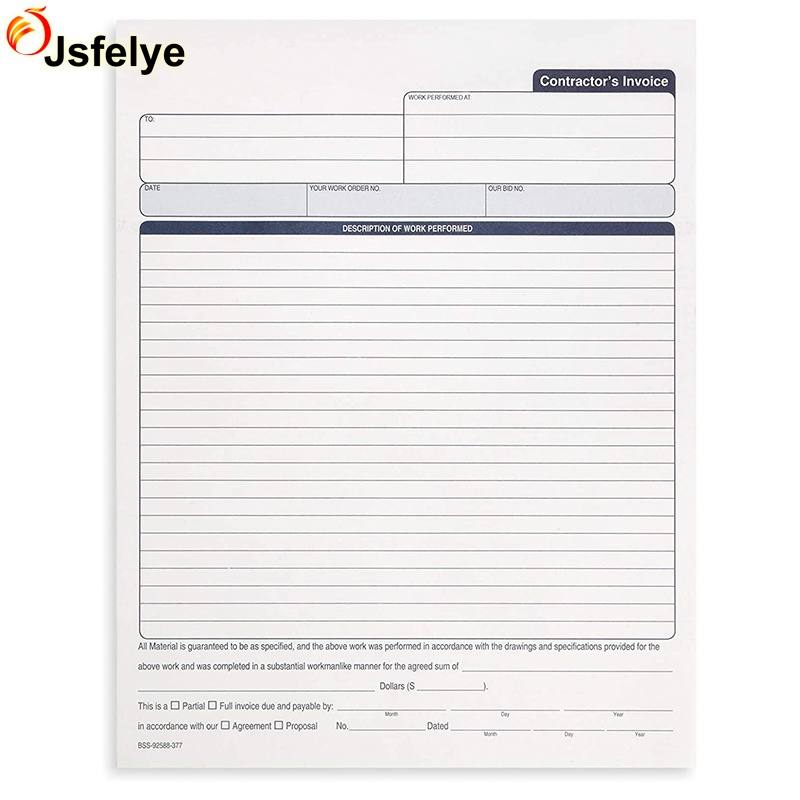 Custom printing 3 part delivery note carbonless ncr sales duplicate